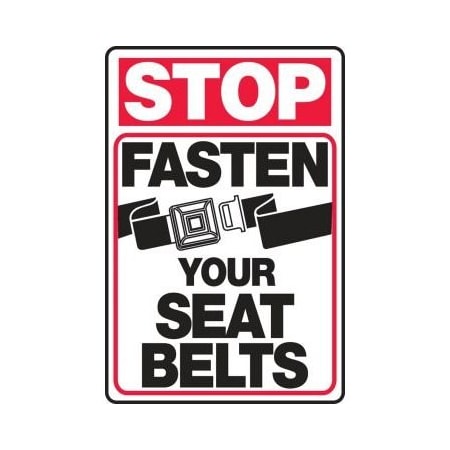 STOP Safety Sign FASTEN YOUR SEAT MVHR905VA